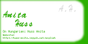 anita huss business card